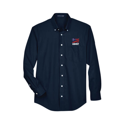 USHST Navy Blue 55/45 No-Iron Dress Shirt